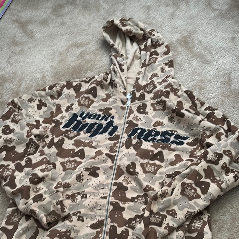 Brown and Tan Camouflage Hoodie